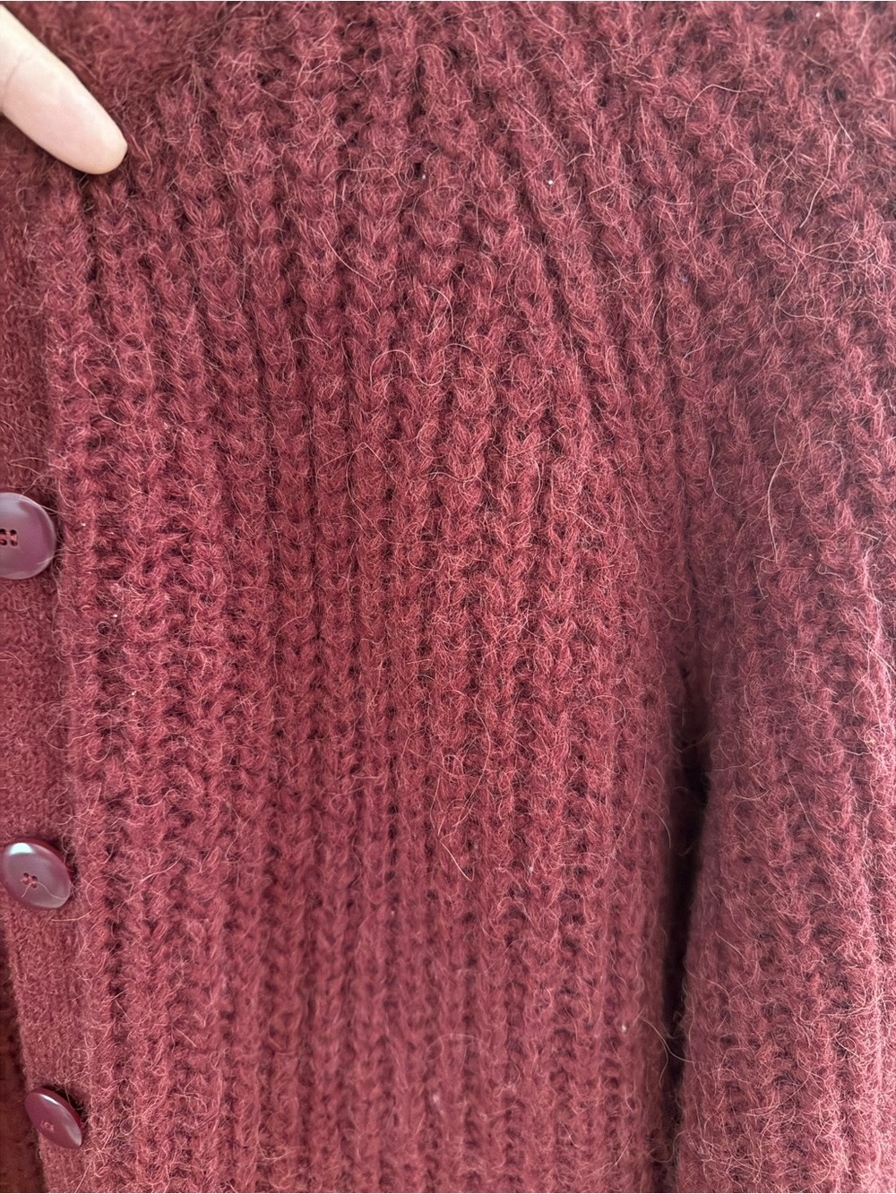 Sezane Emile Cardigan - Burgundy (S) - Picture 5 of 5